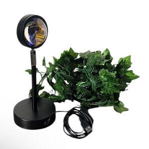 64 Colors Sunset Projection Lamp with Artificial Ivy Leaves